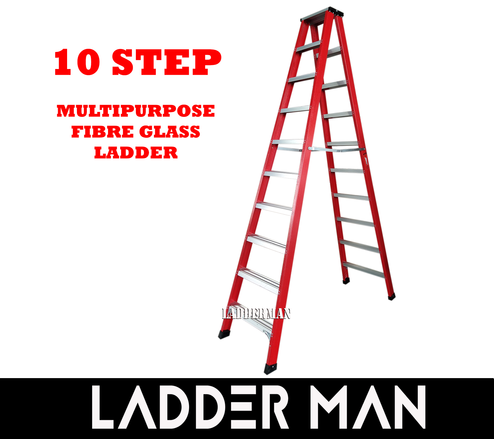 10 Step Fiberglass Double Sided Ladder 3M